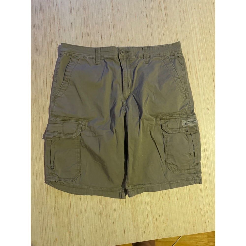 Unionbay Mens Cargo Shorts Size 36 Olive Green Stretch Cotton Utility Outdoor 27